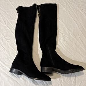 Ivanka Trump Women Black Suede Knee High Boots Sz 6.5 Excellent Condition